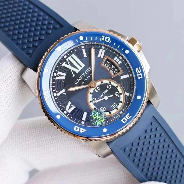 Cartier Blue Rubber Dive Watch - Hình 4