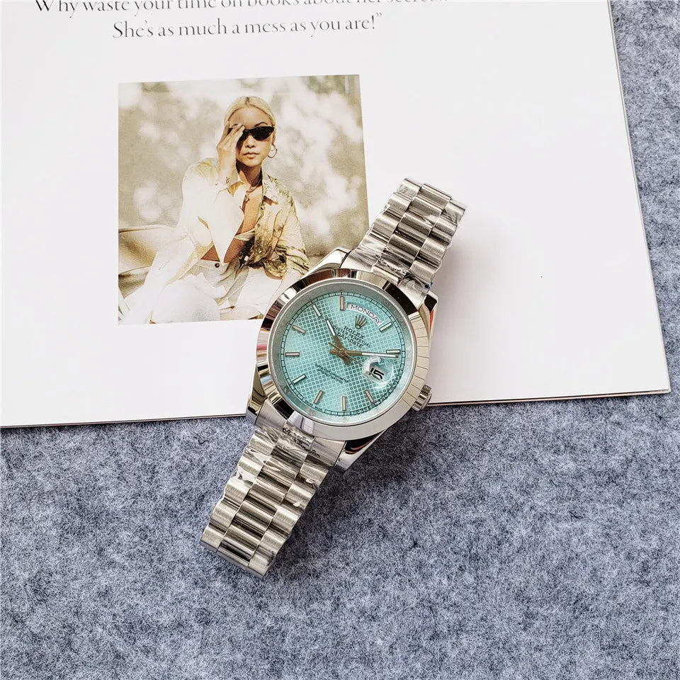 Rolex Silver Steel Tiffany Blue - Hình 3