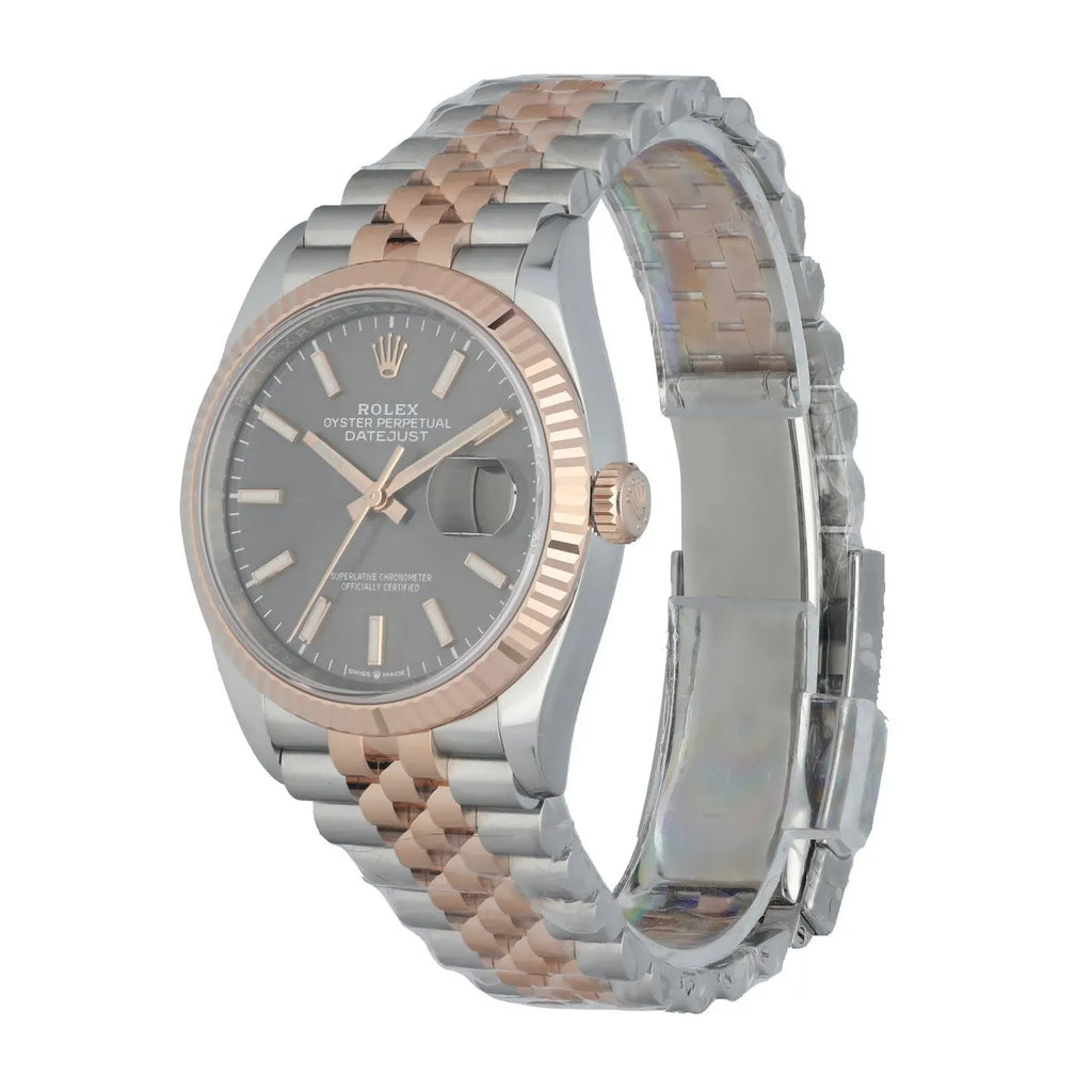 datejust Rolex Rhodium Dial Rose Gold - Hình 2