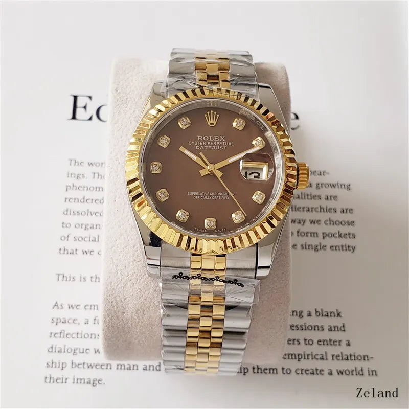 Rolex Chocolate Diamond Datejust - Hình 5