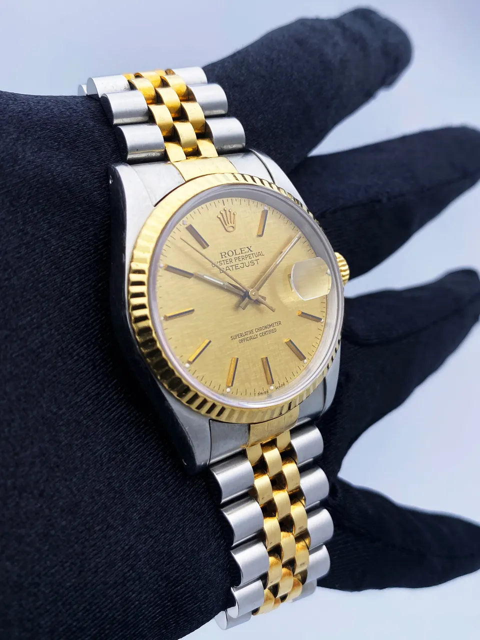Rolex Linen Dial Two-Tone - Hình 3