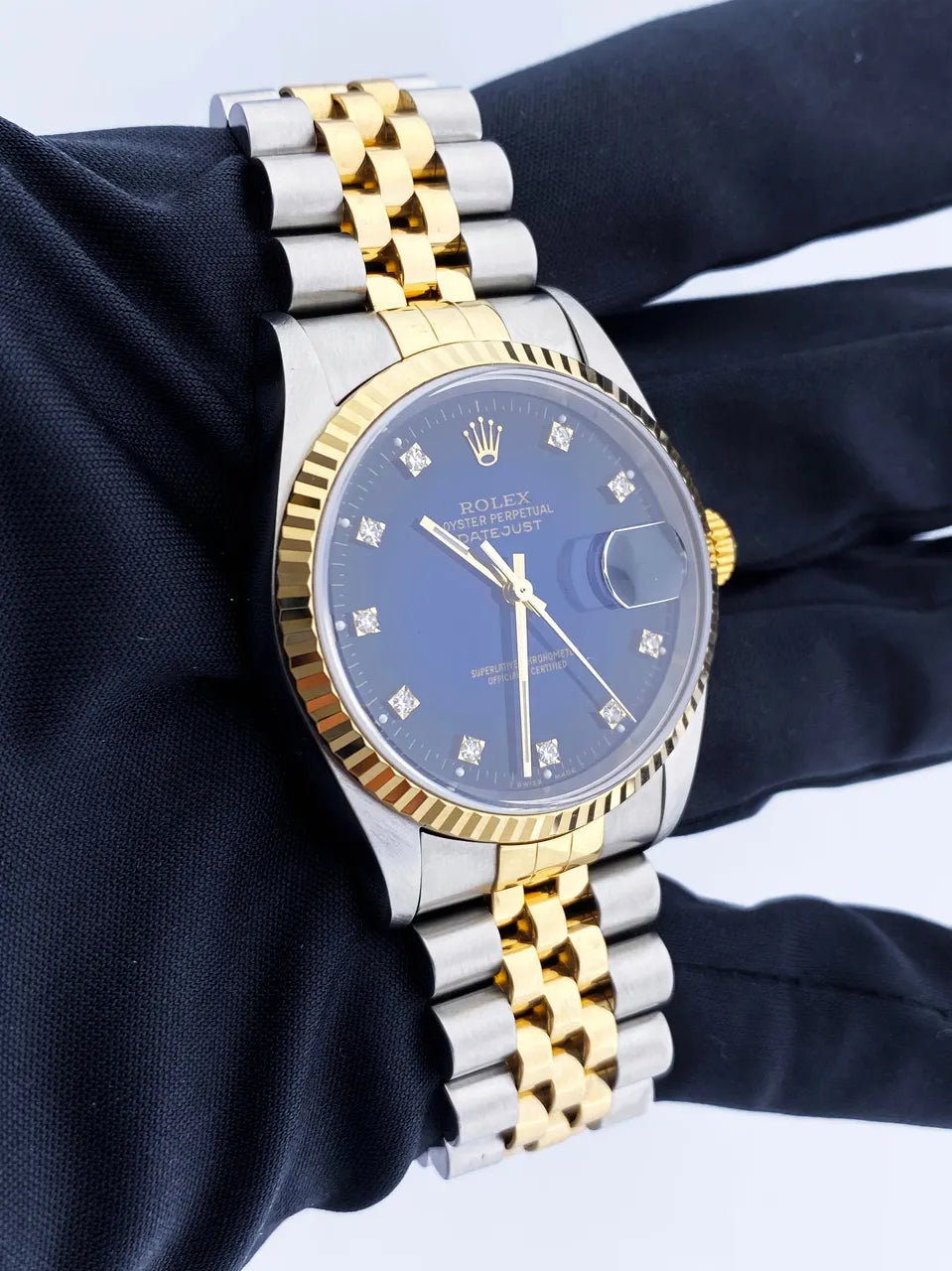dial two Rolex Datejust Blue Diamond - Hình 4
