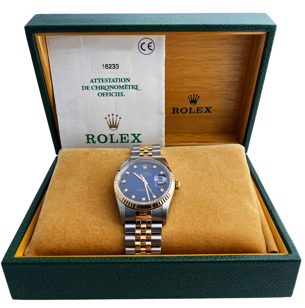 dial two Rolex Datejust Blue Diamond - Hình 2