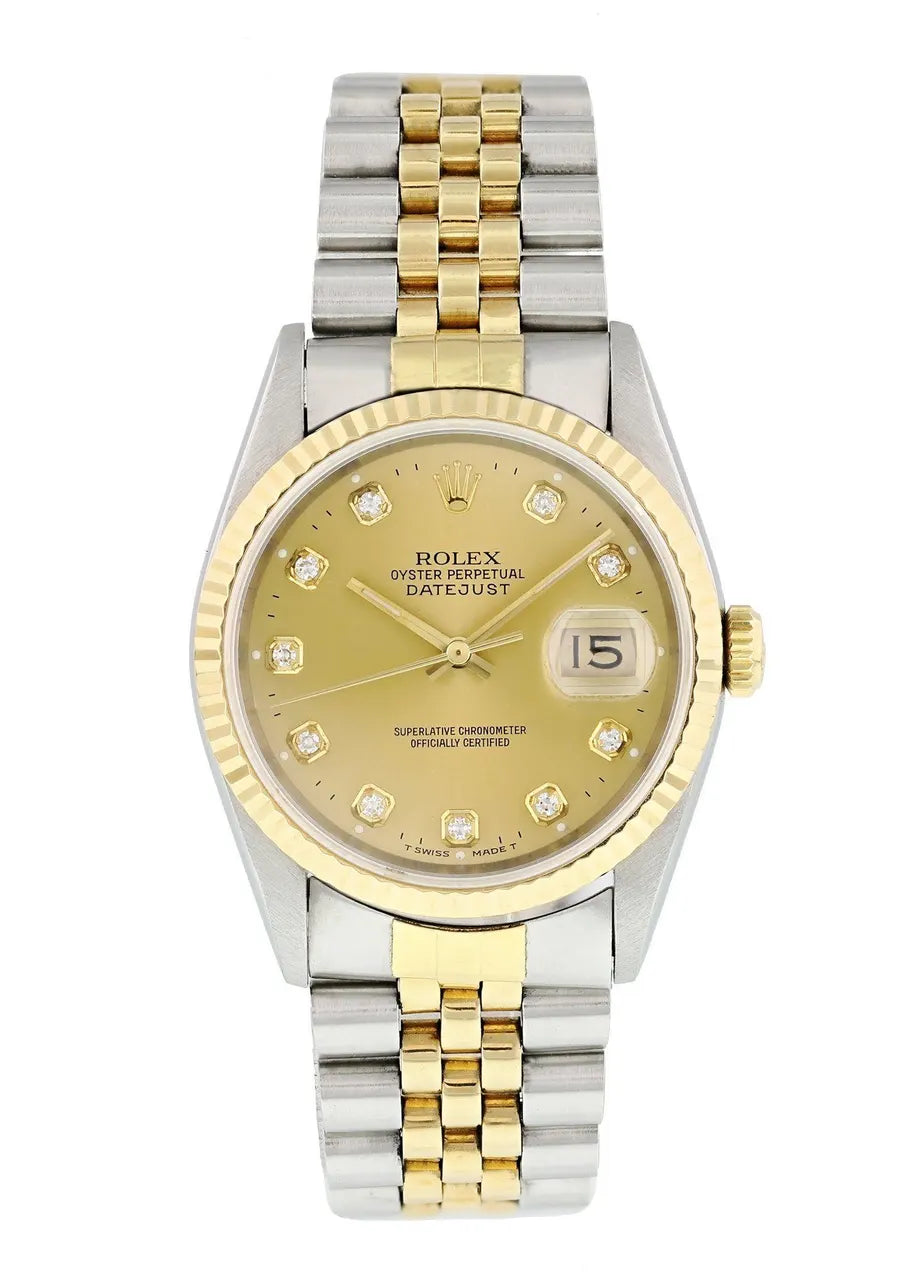 Rolex Gold Diamond Champagne datejust two - Hình 2