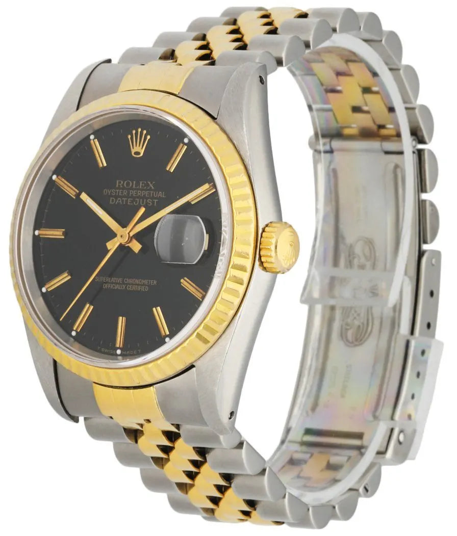 datejust Rolex Black Dial Two-Tone Jubilee - Hình 2