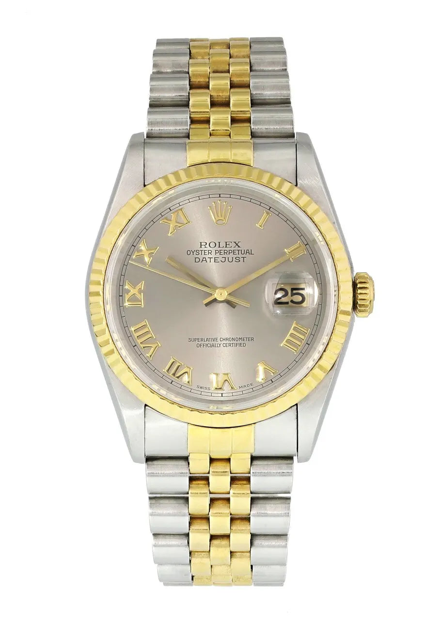 datejust Rolex Two-Tone Silver Roman