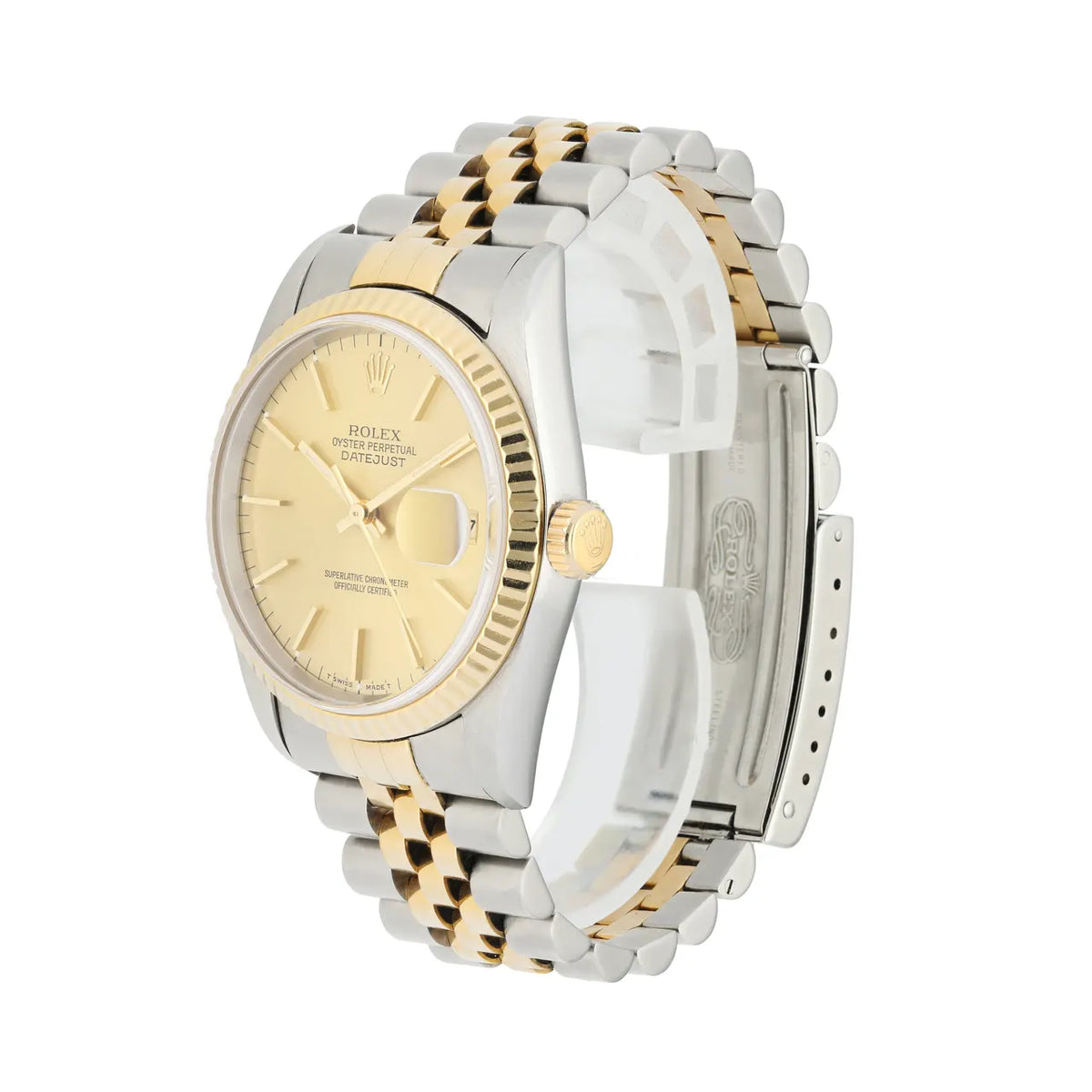 datejust fluted Rolex Two-Tone Gold Champagne - Hình 2