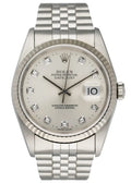 dial Rolex Datejust Silver Diamond