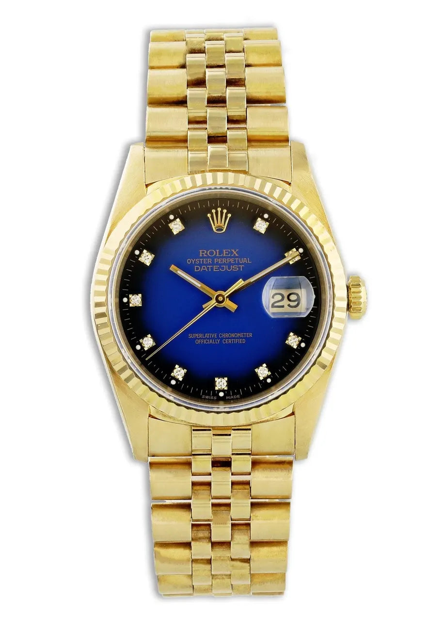 Datejust Gold Blue Diamond - Hình 2