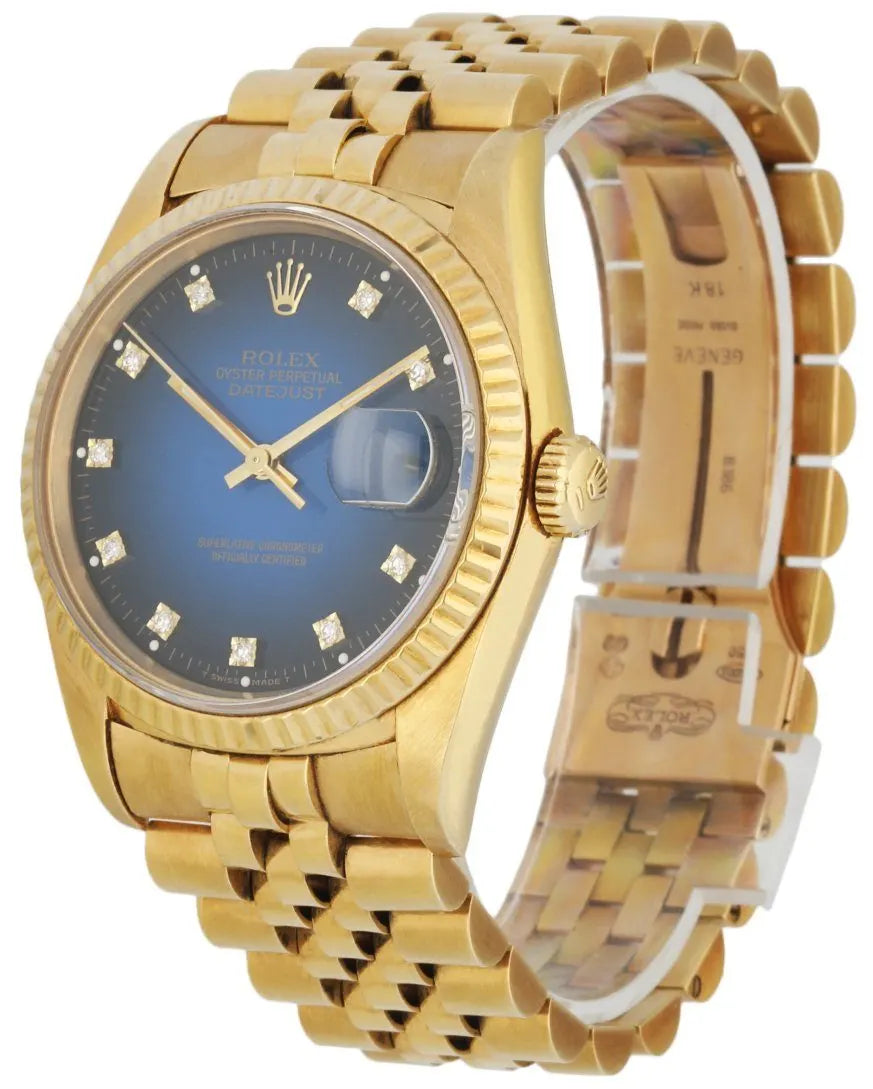 Rolex Gold Blue Diamond Dial datejust - Hình 2