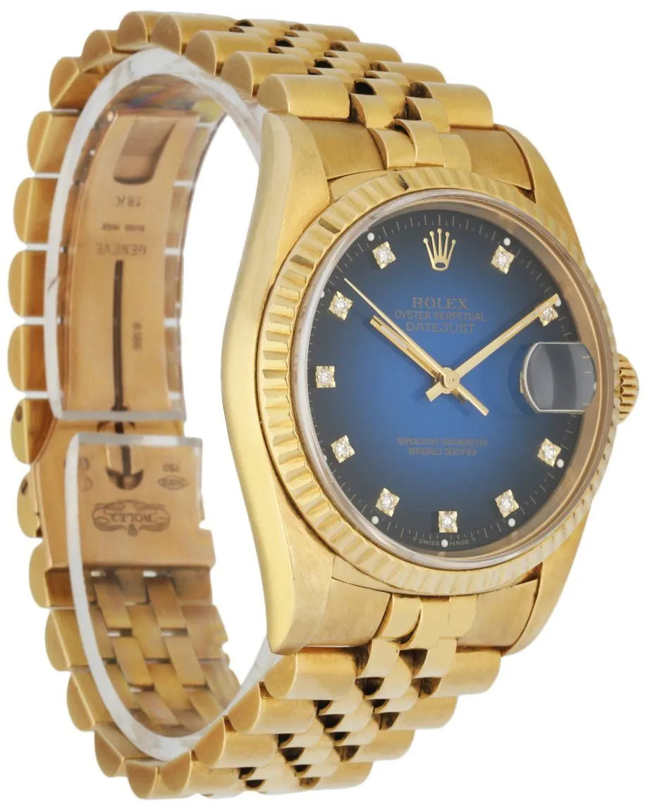 Rolex Gold Blue Diamond Dial datejust - Hình 3