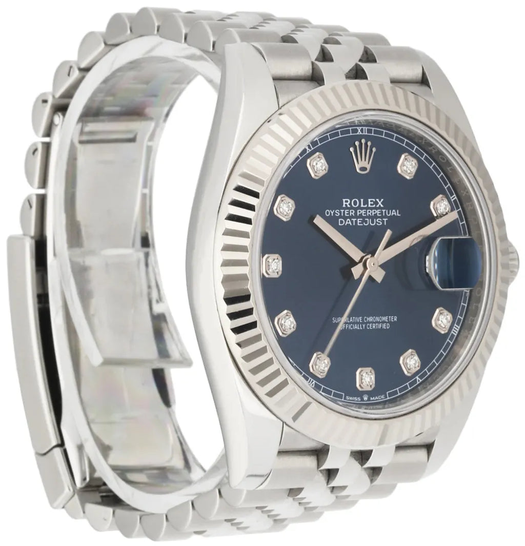 Rolex Blue Diamond Datejust Steel - Hình 11