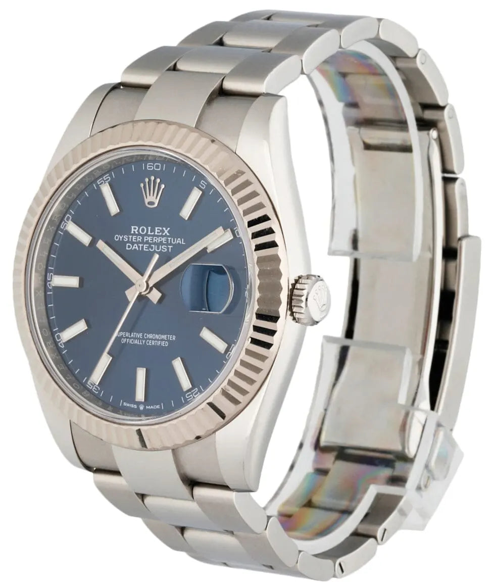 fluted Rolex Datejust Blue Dial Steel - Hình 10