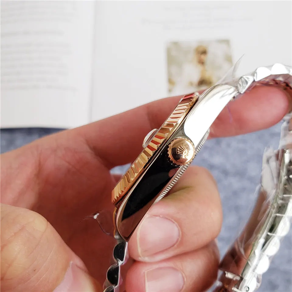 datejust Rolex Two-Tone Black Dial - Hình 4