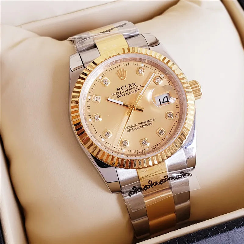 datejust Rolex Champagne Diamond Dial - Hình 5