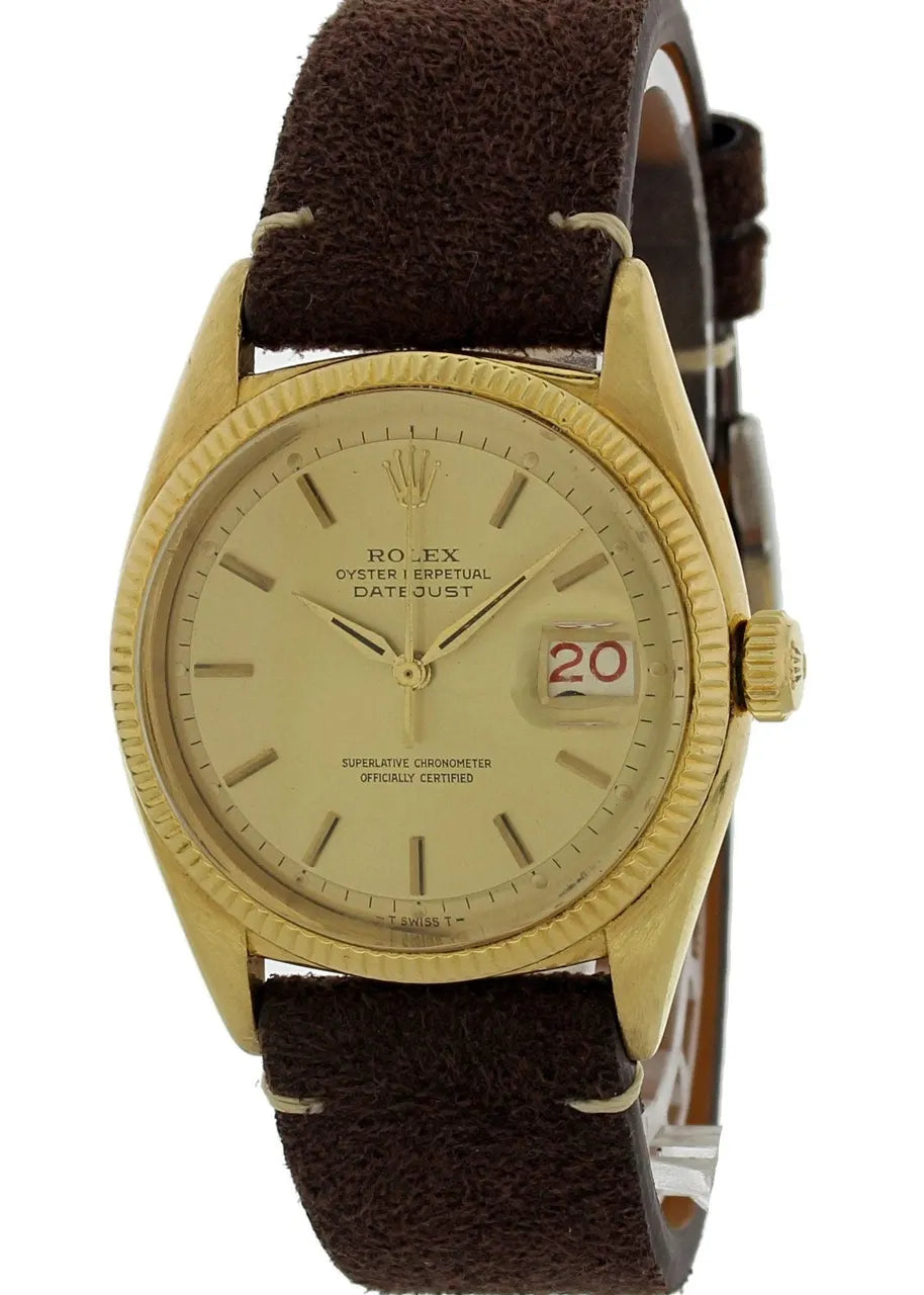 Rolex Gold Champagne Suede - Hình 2