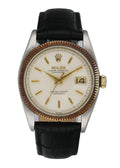 Rolex Silver Dial Leather Watch