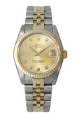 datejust two Rolex Gold Champagne Diamond Dial