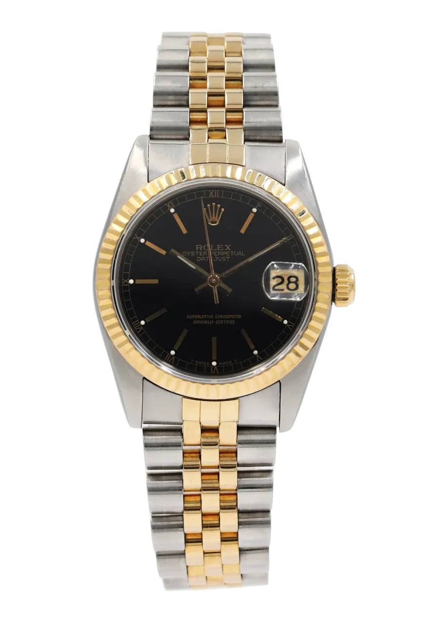 datejust Rolex Two-Tone Black Dial - Hình 2