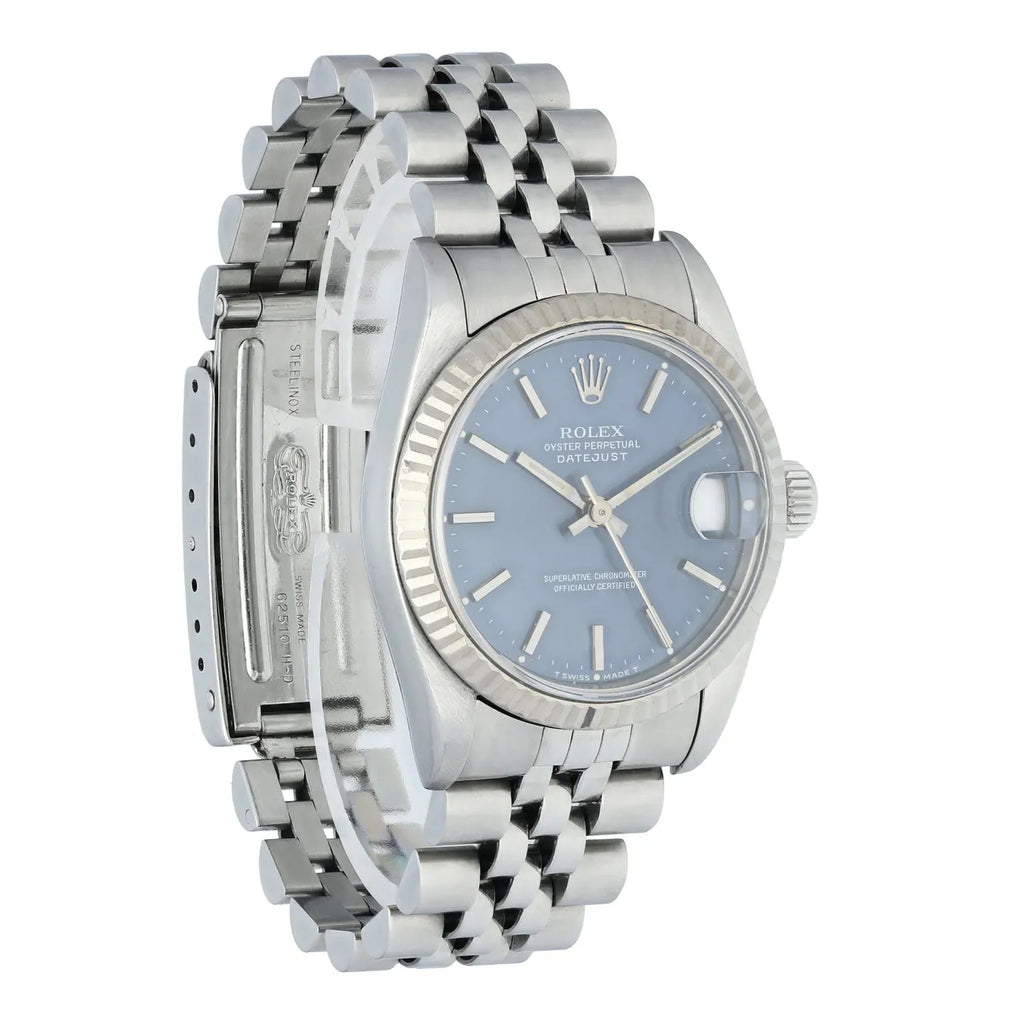 fluted bezel Rolex Datejust Blue Dial Steel - Hình 4