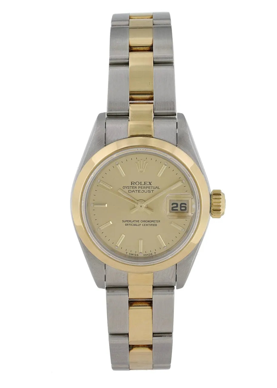 datejust Rolex Gold Champagne Dial Ladies - Hình 2