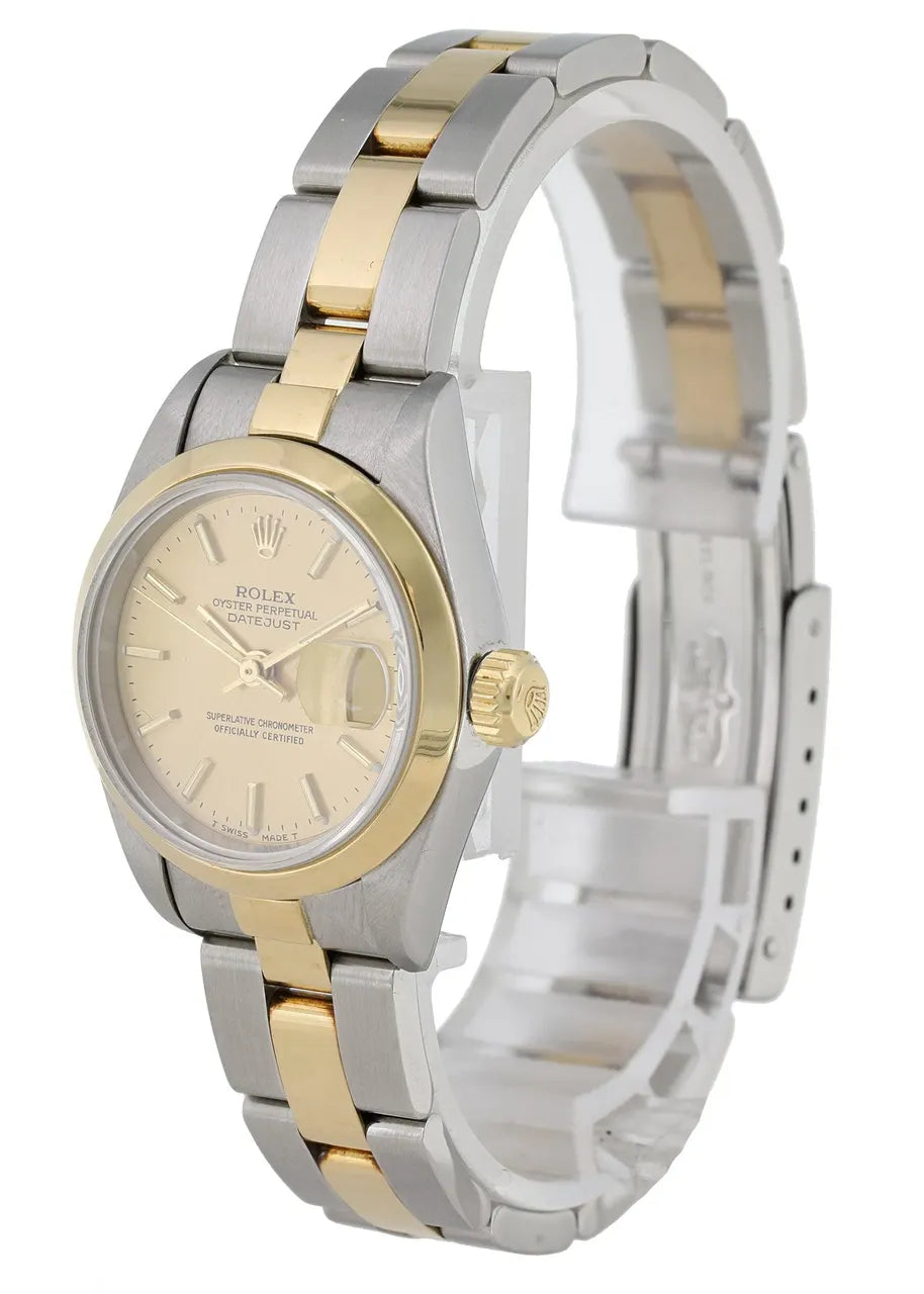 datejust Rolex Gold Champagne Dial Ladies - Hình 3