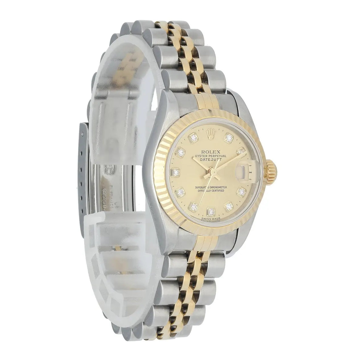 datejust Rolex Gold Diamond Champagne Dial - Hình 3