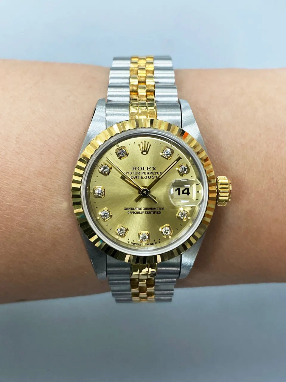 datejust dial Rolex Champagne Diamond Two-Tone - Hình 10