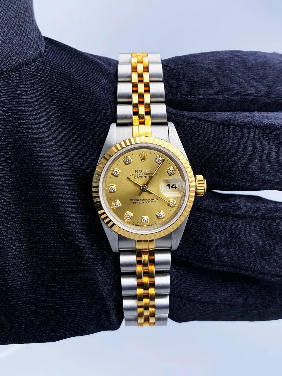 datejust dial Rolex Champagne Diamond Two-Tone - Hình 3