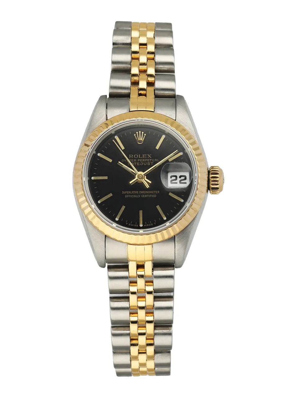 datejust Rolex Black Dial Two-Tone
