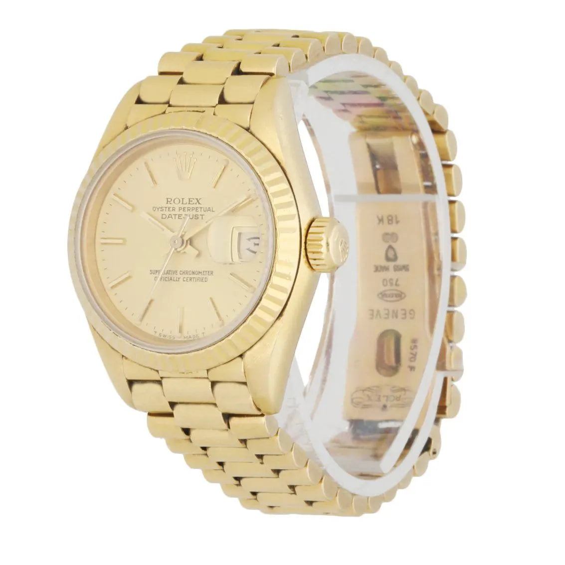 fluted Rolex Gold Champagne Datejust - Hình 2