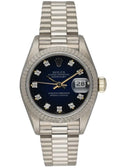 Rolex Blue Diamond Ladies Watch