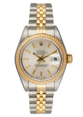 fluted Rolex Datejust Silver Dial Two-Tone