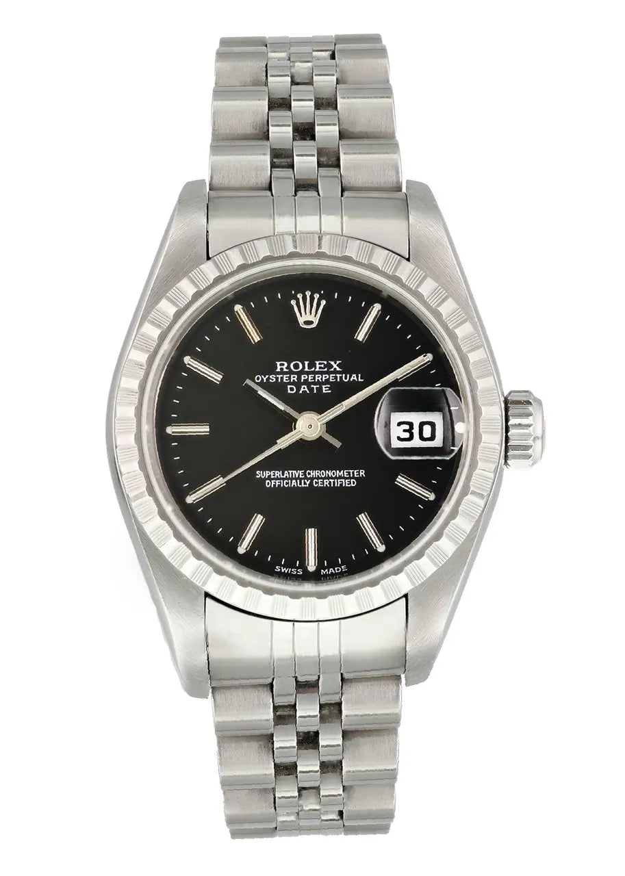 date Rolex Black Dial Oyster Perpetual