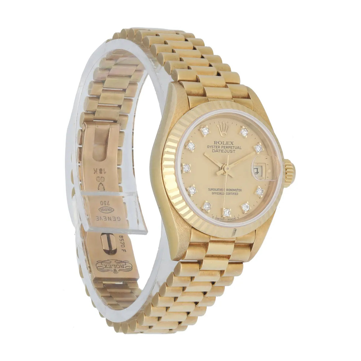 Rolex Gold Champagne Diamond datejust - Hình 3