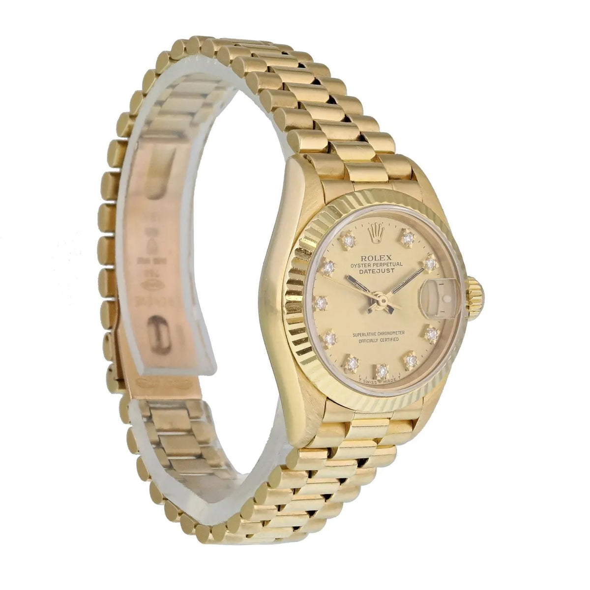 datejust oyster Rolex Gold Champagne Diamond - Hình 4