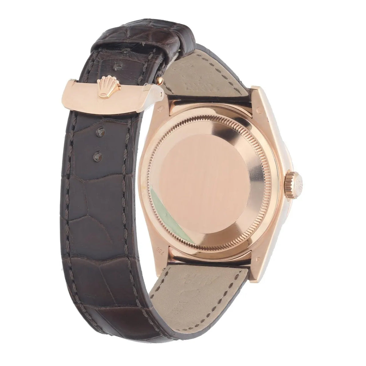 Rolex Rose Gold Leather Diamond - Hình 4