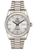 Rolex Silver Diamond Day-Date dial