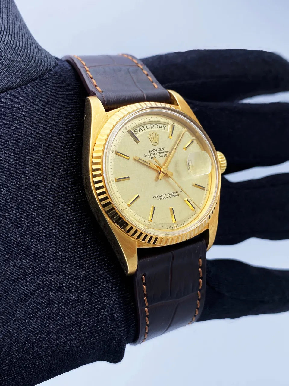 dial Rolex Day-Date Gold Linen - Hình 3