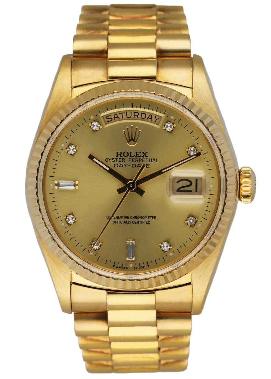 day Rolex Gold Champagne Diamond