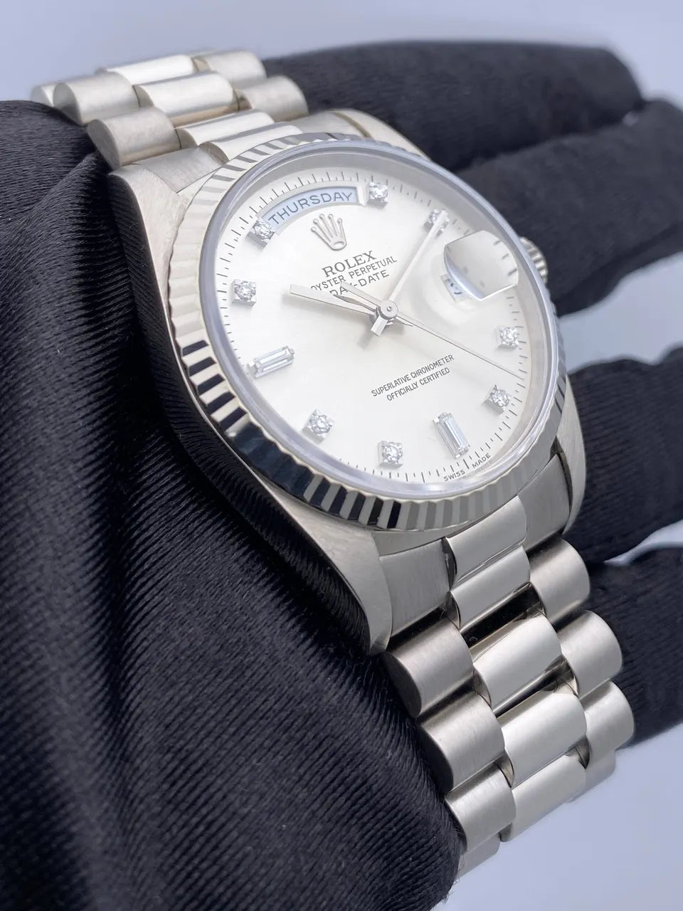 Rolex Platinum Diamond Silver - Hình 4