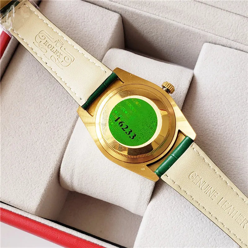 alligator Rolex Day-Date Gold Green - Hình 5