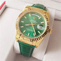 alligator Rolex Day-Date Gold Green