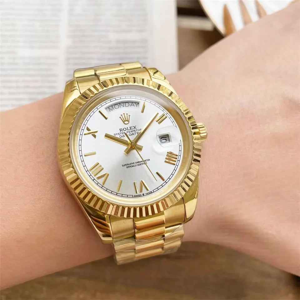 Rolex Day-Date 40 Gold White Dial - Hình 2