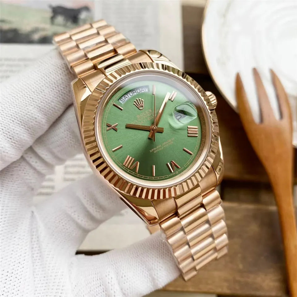 day Rolex Olive Green Dial - Hình 2