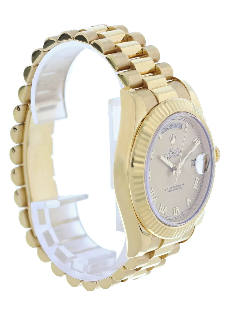 fluted Rolex Day-Date Gold Champagne Dial - Hình 4