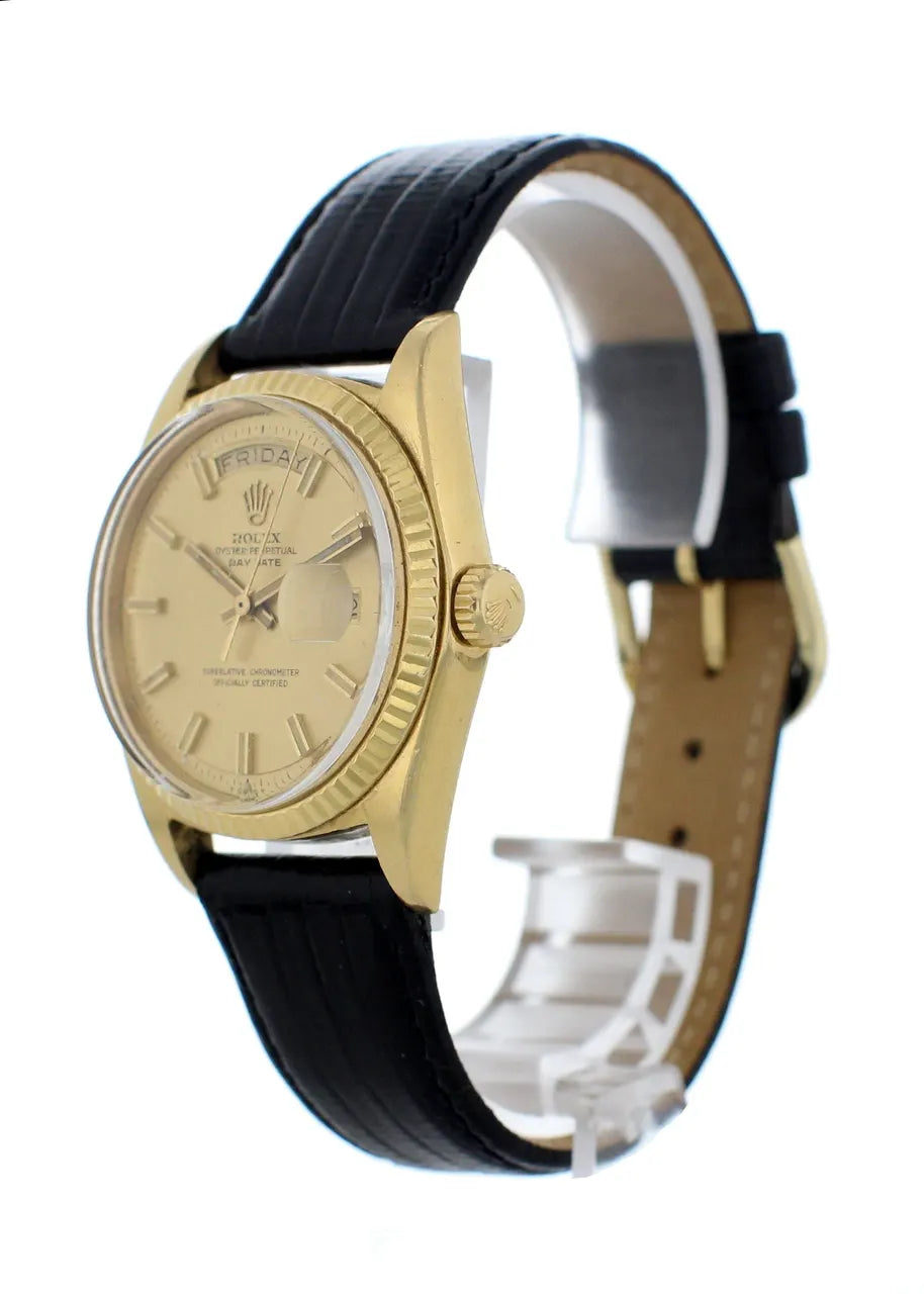 black Rolex Day-Date Gold Champagne Dial - Hình 3