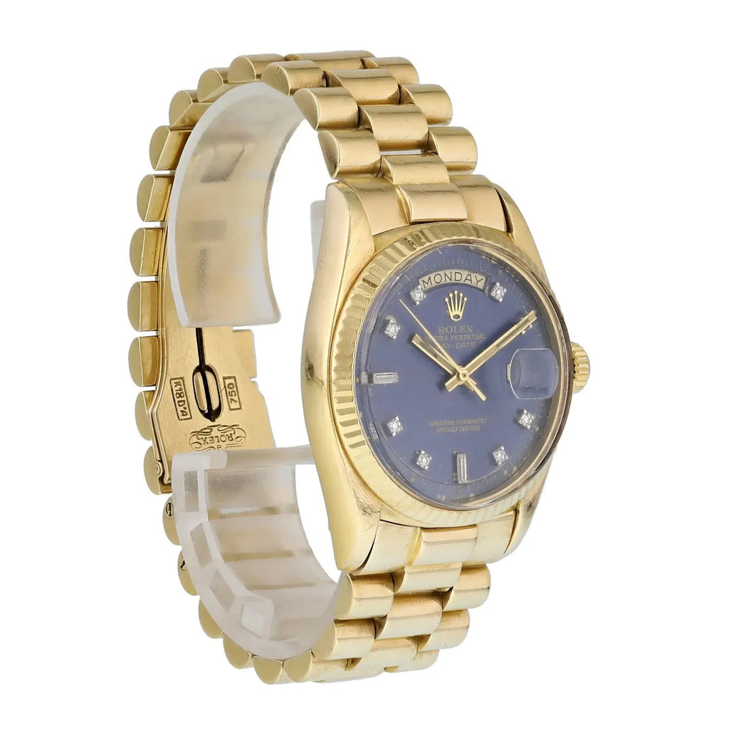 Rolex Day-Date 36 Gold Blue Diamond - Hình 8