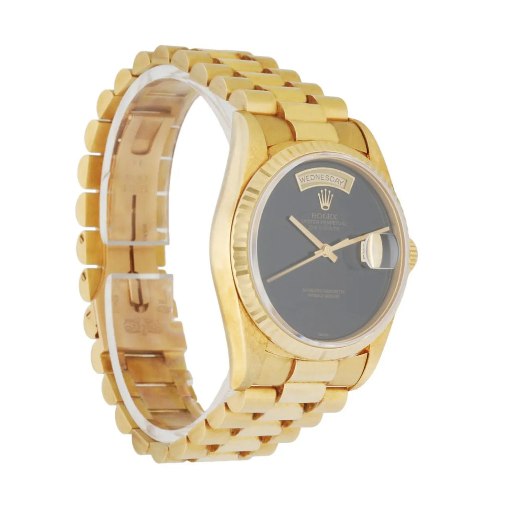 dial president Rolex Day-Date Gold Black - Hình 3