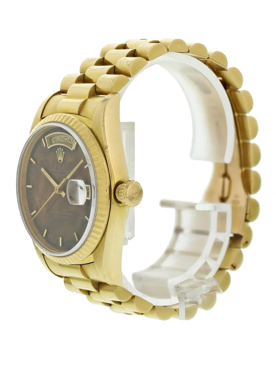 18k Rolex Day-Date Brown Dial - Hình 3